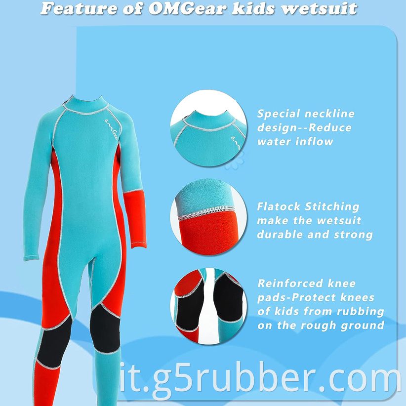 Youth Wetsuit 3mm Full Suit Neoprene Swimming Suit Long Sleeve Diving Suit